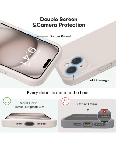 Detaljvy av iPhone 15 Plus skalets baksida med kameraskydd och knappar, visat från sidan