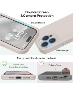 iPhone 14 Pro Gummibelagt Skal med Kameraskydd Liquid V2 - Retro White