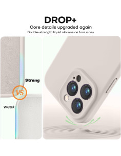 iPhone 14 Pro Gummibelagt Skal med Kameraskydd Liquid V2 - Retro White