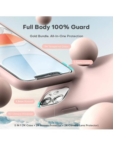 Detaljvy av rosa gummiskal för iPhone 16 som visar kameraskydd och knappar i fokus