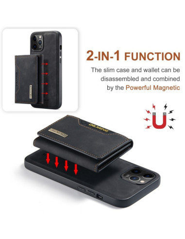 8-FACK iPhone 16 Pro Stöttåligt Skal med Magnetisk Korthållare DG.MING Detach