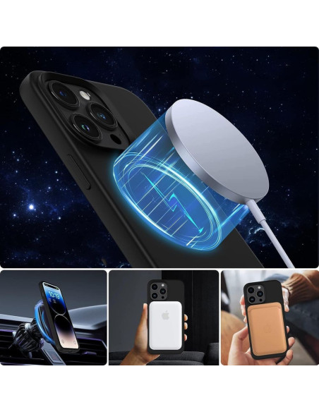 Gummibelagd Minimalistisk MagSafe Skal iPhone 16 Pro - Svart