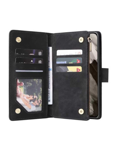 Google Pixel 8a Multifunktionellt Plånboksfodral Zipper 8-Fack