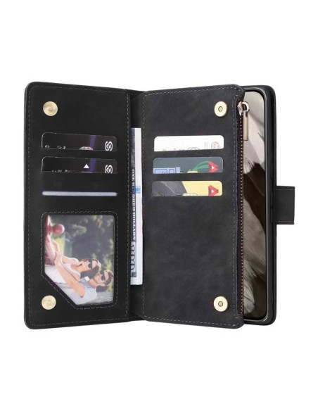 Google Pixel 8a Multifunktionellt Plånboksfodral Zipper 8-Fack