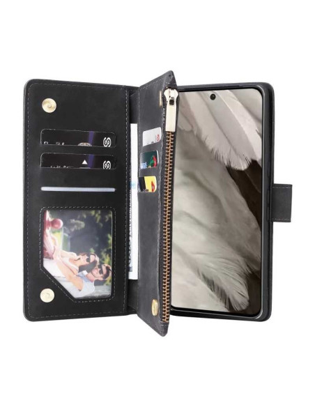Google Pixel 8a Multifunktionellt Plånboksfodral Zipper 8-Fack