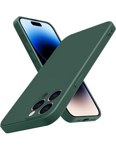 iPhone 16 Pro Gummibelagd Mattgrönt Skal Kameraskydd Liquid - Grön