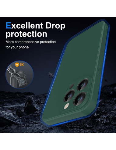 iPhone 16 Pro Gummibelagd Mattgrönt Skal Kameraskydd Liquid - Grön