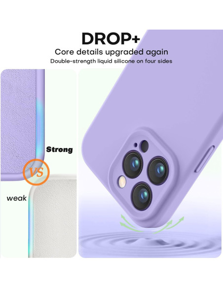 iPhone 16 Pro Gummibelagt Skal med Kameraskydd Liquid V2 - Lila