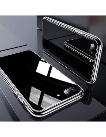 iPhone 7 Plus Stötdämpande Skal 9H Glas Baksida Glassback