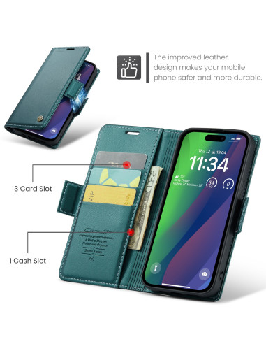 CaseMe Skin Pro Fodral iPhone 15 - Grön