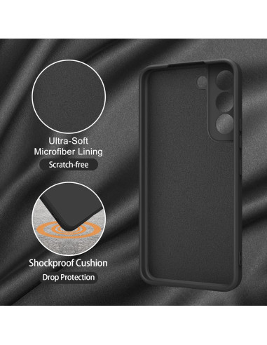 Samsung S21 Plus Gummibelagd Mattsvart Skal Kameraskydd Liquid - Svart