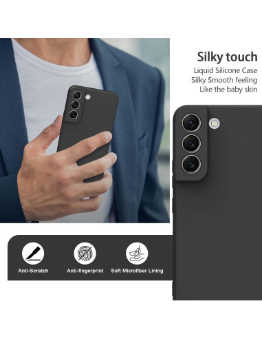 Samsung S21 Plus Gummibelagd Mattsvart Skal Kameraskydd Liquid - Svart