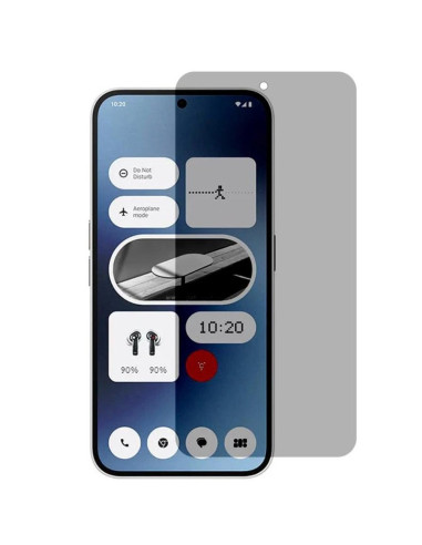 Nothing Phone 2a med härdat glas, visar skärmen med skyddet installerat och användargränssnittet