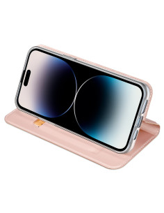 iPhone 15 Pro Max Dux Ducis Skin Pro Flipfodral med Kortfack - Roseguld