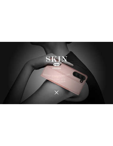 Samsung S24 Plus Dux Ducis Skin Pro Flipfodral med Kortfack - Roseguld