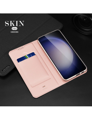 Samsung S24 Plus Dux Ducis Skin Pro Flipfodral med Kortfack - Roseguld