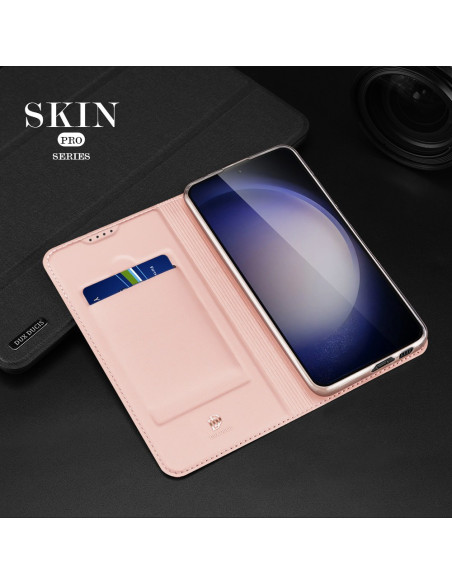 Samsung S24 Plus Dux Ducis Skin Pro Flipfodral med Kortfack - Roseguld