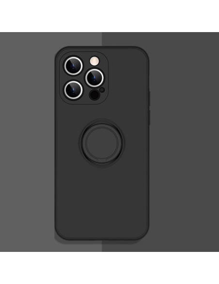Grön iPhone 16 Pro Max skal med ringhållare, sett från sidan med fokus på ringhållaren