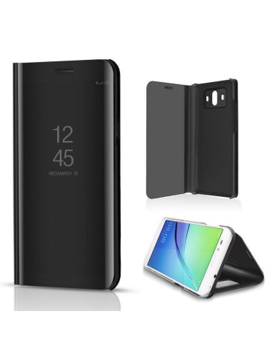 Svart flipfodral för Mate 10 Pro med kickstand-funktion, öppet för visning