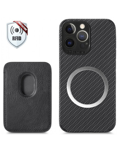 iPhone 16 Pro Max Stöttåligt skal med Magnetisk Korthållare RFID