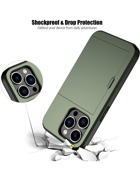 iPhone 16 Pro Max Stöttåligt Skal Kortfack StreetWise - Grön