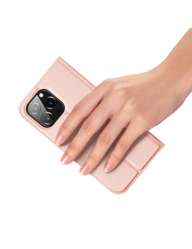 iPhone 16 Pro Max Dux Ducis Skin Pro Flipfodral med Kortfack - Roseguld