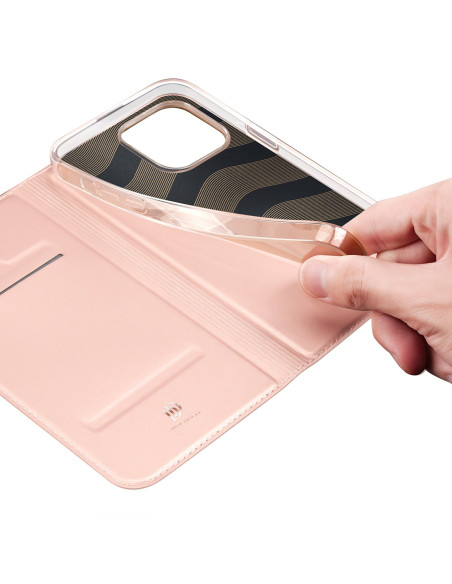 iPhone 16 Pro Max Dux Ducis Skin Pro Flipfodral med Kortfack - Roseguld