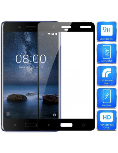 2-PACK Nokia 8 Härdat Glas 0.26mm 2.5D 9H Fullframe