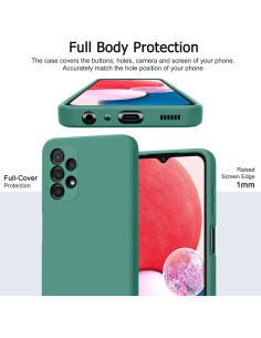 Samsung A32 4G Gummibelagd Mattgrönt Skal Kameraskydd Liquid - Grön