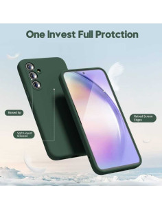 Samsung A24 5G Gummibelagd Mattgrönt Skal Kameraskydd Liquid - Grön 2
