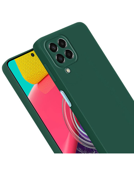 Samsung A12 5G Gummibelagd Mattgrönt Skal Kameraskydd Liquid - Grön