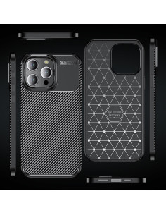 Slimmat fullcarbon skal för iPhone 16 Pro med kameraöppning och texturerad yta 2