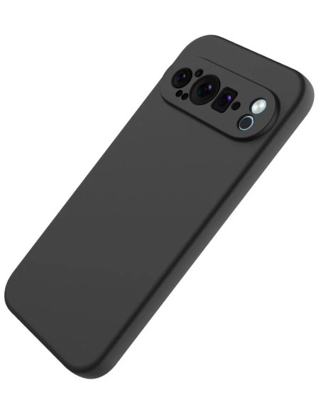 Google Pixel 9 / 9 Pro Gummibelagd Mattsvart Skal Kameraskydd Liquid - Svart