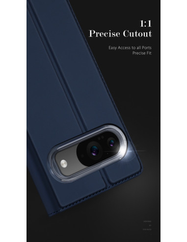 Google Pixel 9 / 9 Pro Dux Ducis Skin Pro med Kortfack - Blå