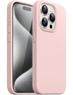 Gummibelagt Stöttåligt Skal iPhone 15 Pro Max - Rosa