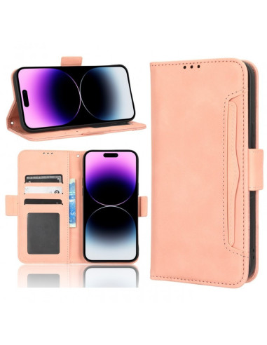 iPhone 16 Pro Plånboksfodral PU-Läder 6-FACK Winston V3 - Rosenguld