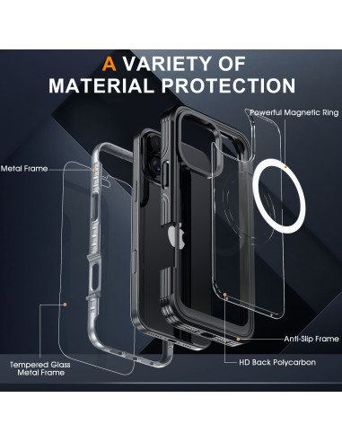 iPhone 16 Pro Max Heltäckande Magsafe Premium 3D Skal 3in1 ThreeSixty