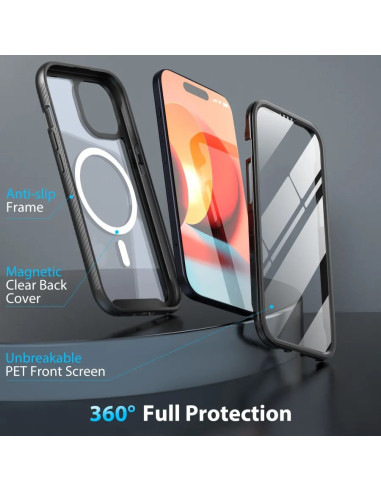 iPhone 12 / 12 Pro Heltäckande Magsafe Premium 3D Skal 3in1 ThreeSixty