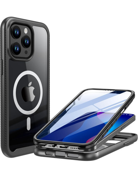 iPhone 14 Pro Max Heltäckande Magsafe Premium 3D Skal 3in1 ThreeSixty