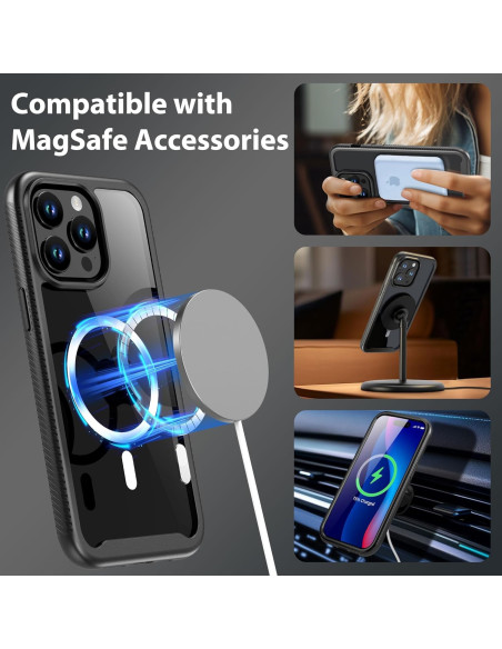 iPhone 14 Pro Max Heltäckande Magsafe Premium 3D Skal 3in1 ThreeSixty