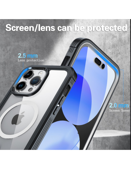 iPhone 15 Plus Heltäckande Magsafe Premium 3D Skal 3in1 ThreeSixty
