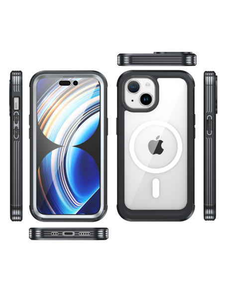 iPhone 15 Plus Heltäckande Magsafe Premium 3D Skal 3in1 ThreeSixty