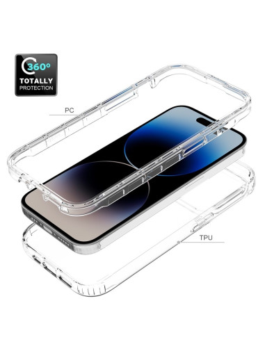 iPhone 15 Pro Heltäckande Premium 3D Skal 3in1 ThreeSixty Clear