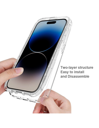 iPhone 15 Pro Max Heltäckande Premium 3D Skal 3in1 ThreeSixty Clear