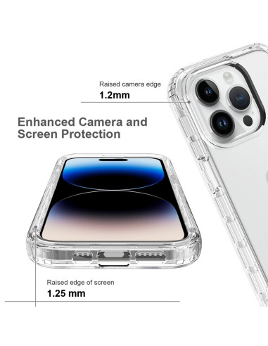 iPhone 15 Pro Max Heltäckande Premium 3D Skal 3in1 ThreeSixty Clear
