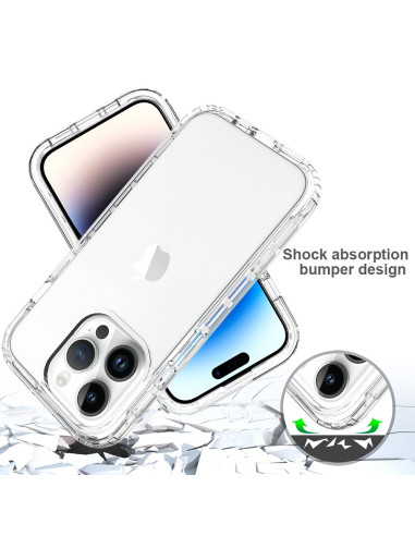 iPhone 15 Pro Max Heltäckande Premium 3D Skal 3in1 ThreeSixty Clear