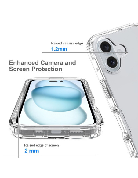 iPhone 16 Heltäckande Premium 3D Skal 3in1 ThreeSixty Clear