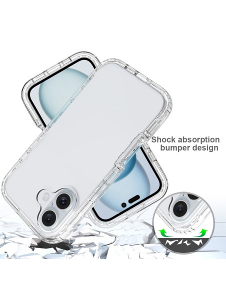 iPhone 16 Heltäckande Premium 3D Skal 3in1 ThreeSixty Clear