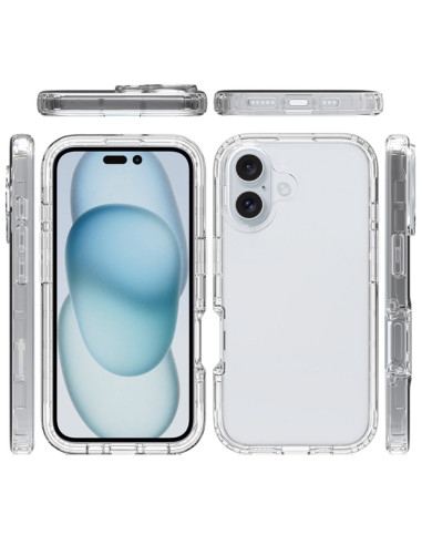 iPhone 16 Heltäckande Premium 3D Skal 3in1 ThreeSixty Clear