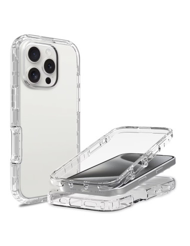 iPhone 16 Pro Max Heltäckande Premium 3D Skal 3in1 ThreeSixty Clear